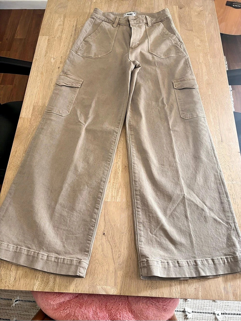 PAIGE Anessa High Rise Wide Leg Crop Utility Jeans Brown